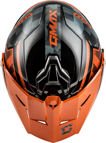 Md 74 Striker Modular Helmet W Smk Shield Blk/Gry/Or Mtlc Sm