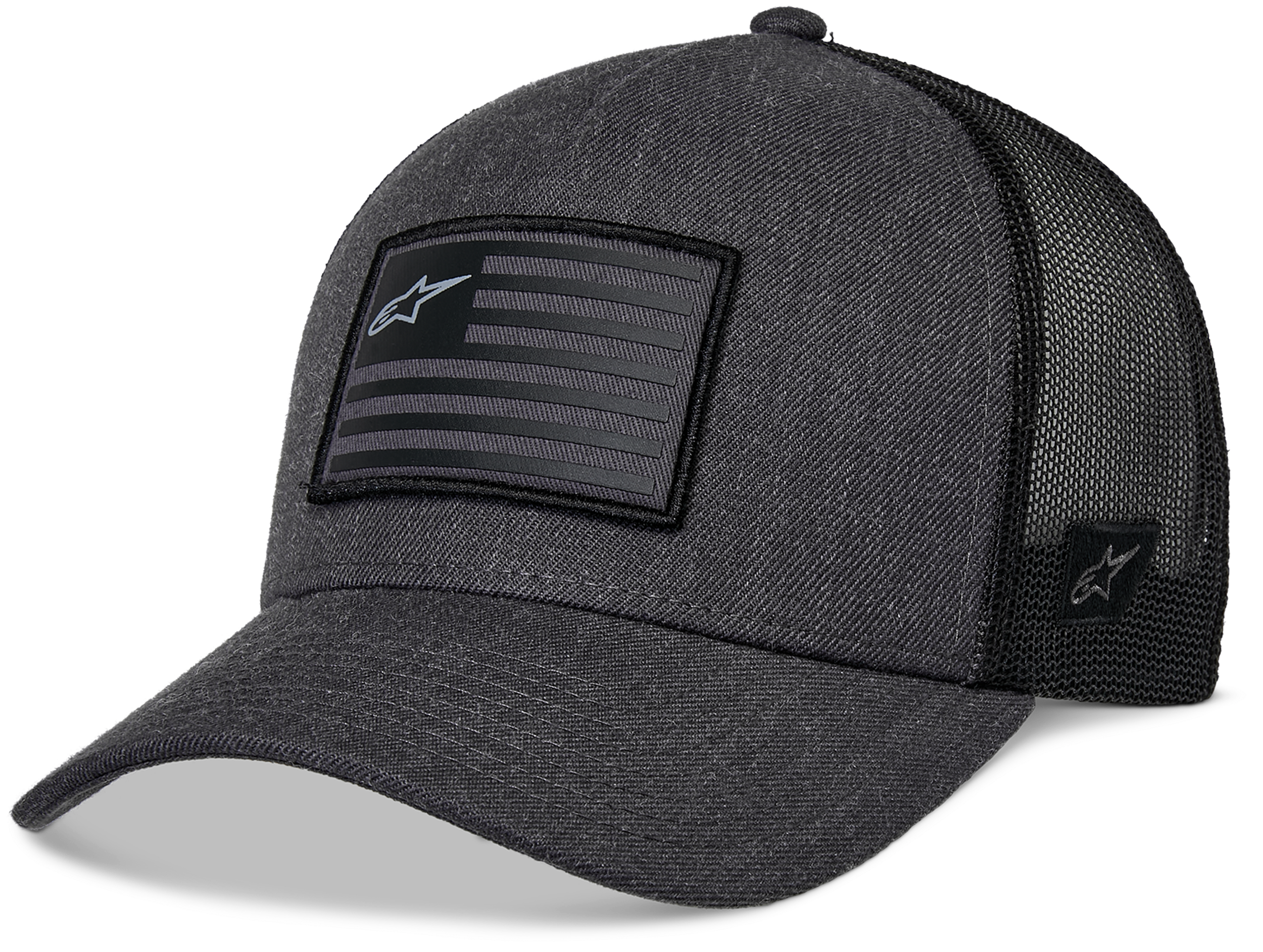Flag Snapback Hat Charcoal Heather/Black
