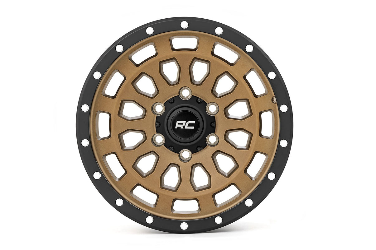 Rough Country 87 Series Wheel | Simulated Beadlock | Bronze/Black | 17x8.5 | 6x5.5 |+25mm | 87172512
