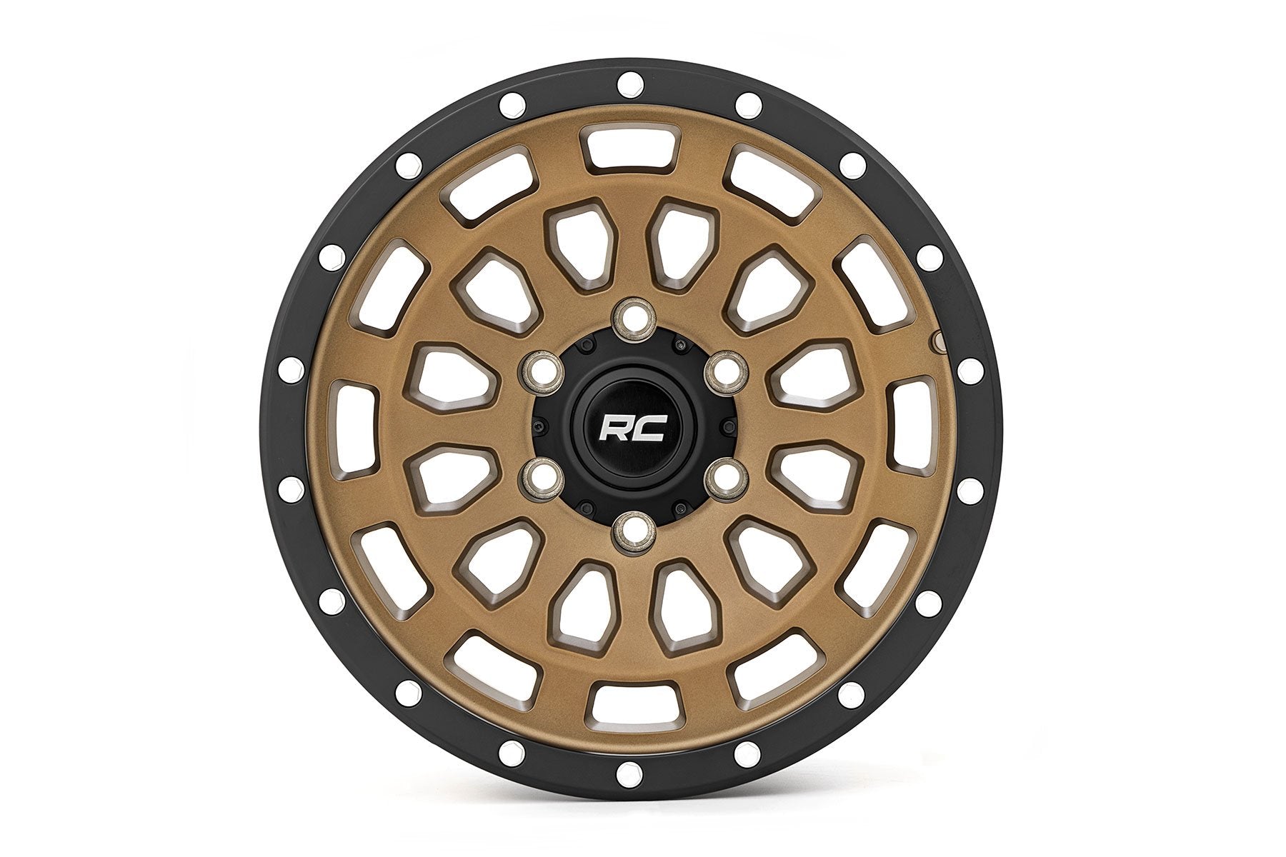 Rough Country 87 Series Wheel | Simulated Beadlock | Bronze/Black | 17x8.5 | 6x5.5 |+25mm | 87172512
