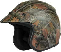 Of 2 Open Face Helmet Leaf Camo 2x