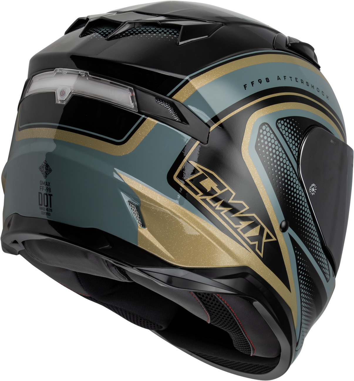 Ff 98 Aftershock Helmet Grey/Metallic Gold Lg