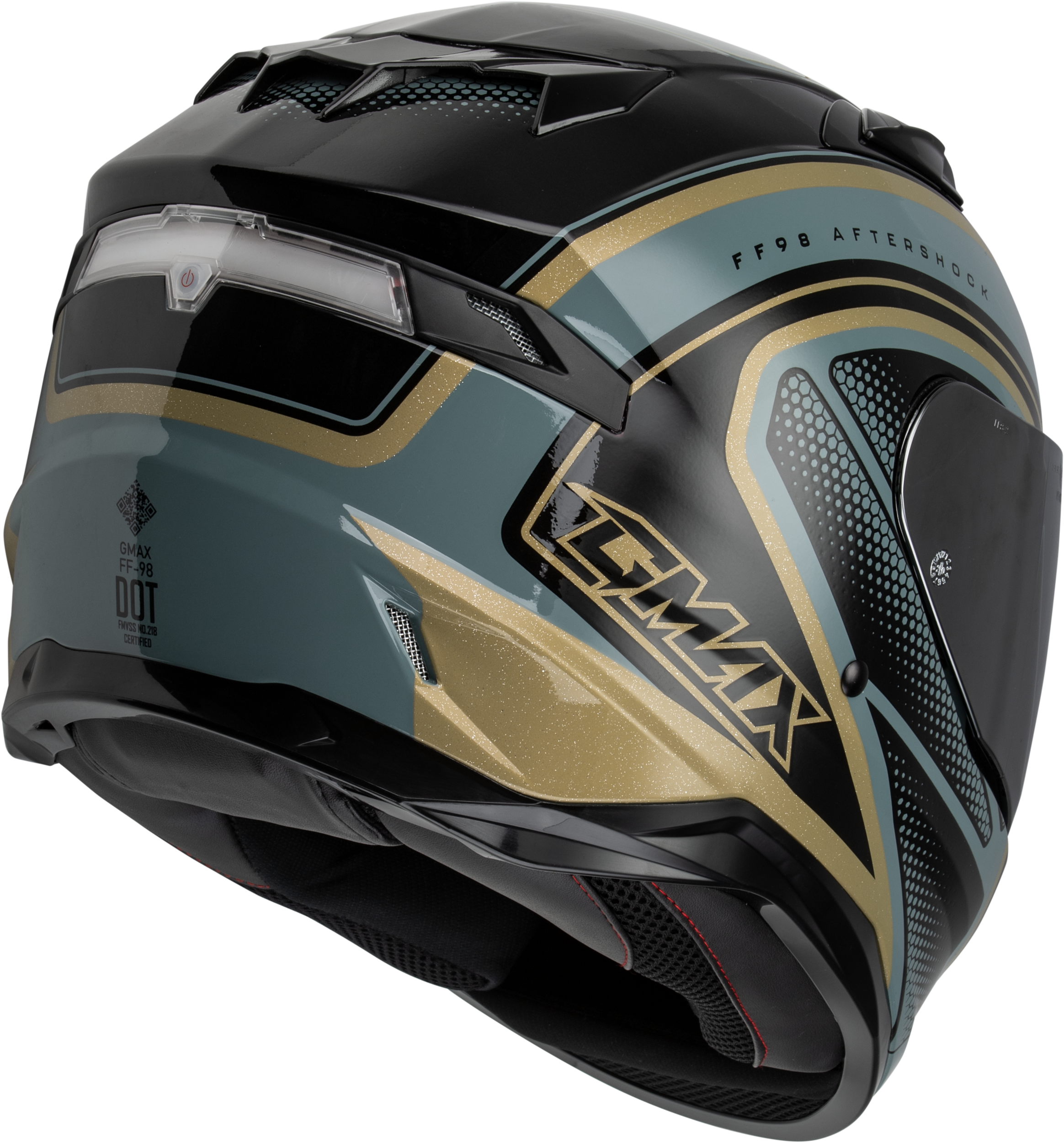 Ff 98 Aftershock Helmet Grey/Metallic Gold Xl