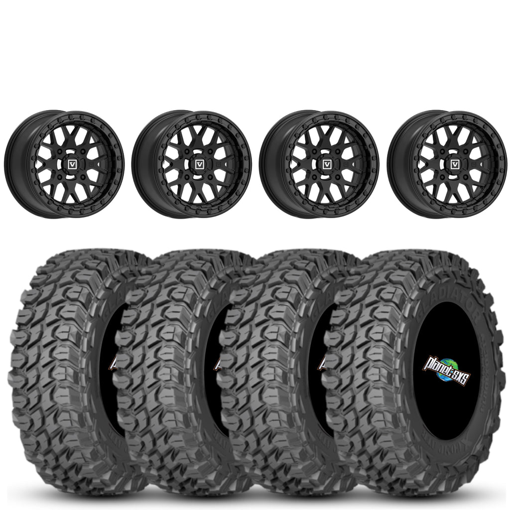 Valor V07 Beadlock 15x7 Satin Black 5+2 4/137 on Gladiator X Comp 10 Ply 32x10-15