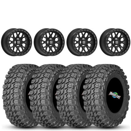 Valor V07 Beadlock 15x7 Satin Black 5+2 4/137 on Gladiator X Comp 10 Ply 32x10-15