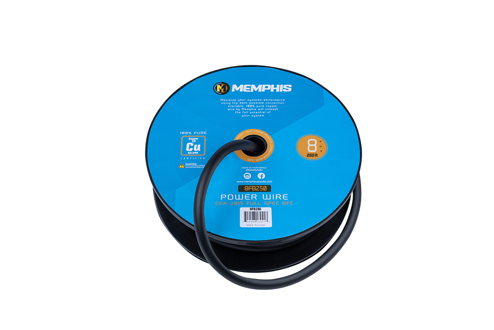 Memphis Audio | 8 Gauge Black Wire 250 Ft. Spool