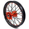 KKE 19"*1.6/16"*1.85 Big Kid's Wheels Rims Set For KTM SX85 2021 2022 2023 2024 Orange Nipples & Black Spokes