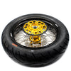 KKE 3.5 & 4.25*17inch Supermoto Rims Tires for SUZUKI RMZ250 2007-2025 RMZ450 2005-2025 Gold