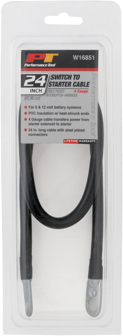 Performance Tool W16851 4 Gauge Battery Cable - 24 Inch