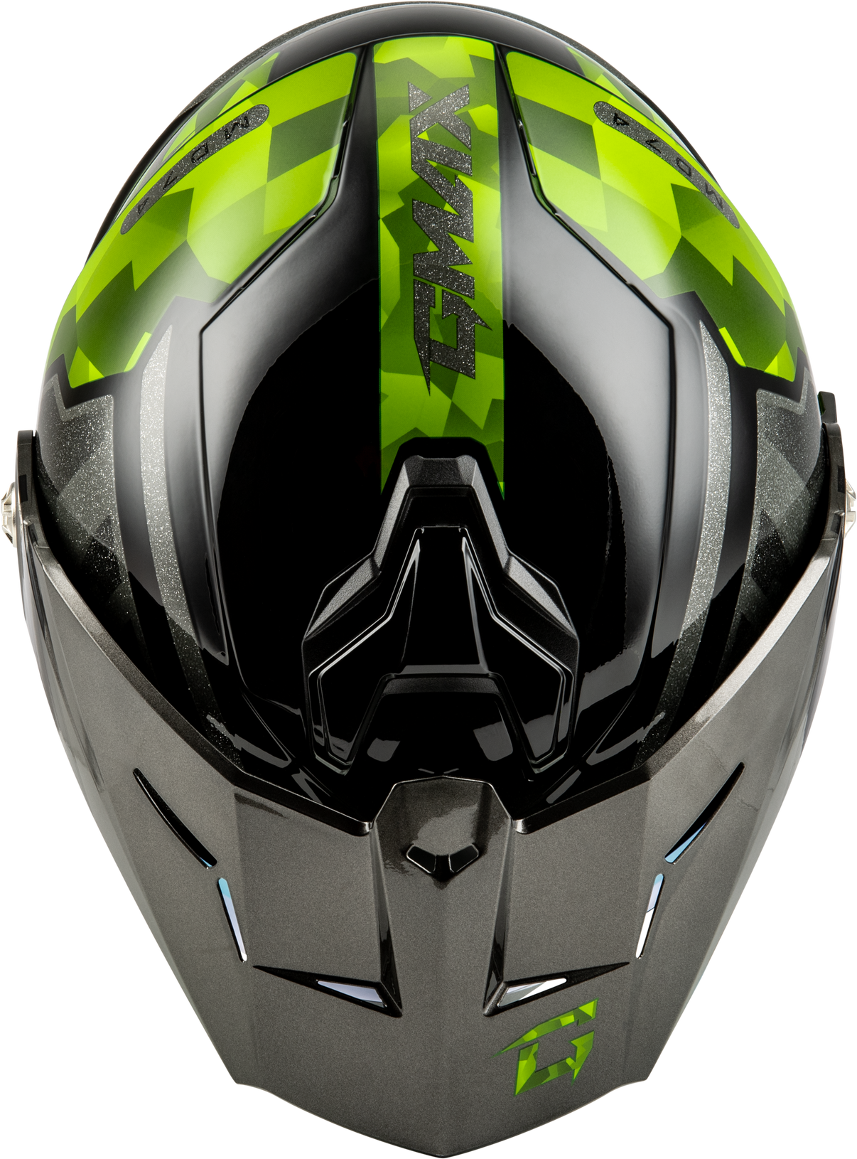 Md 74 Striker Modular Helmet W Gld Shld Blk/Slvr/Grn Mtlc 2x
