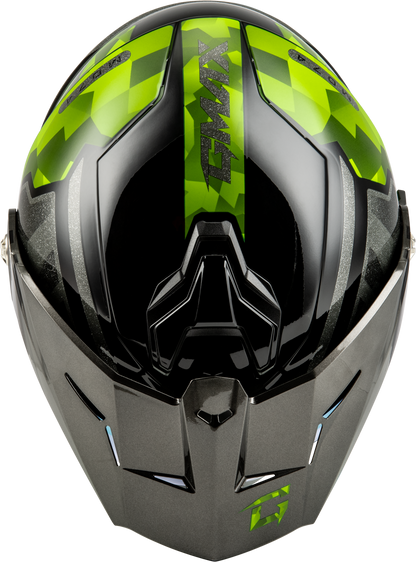 Md 74 Striker Modular Helmet W Gld Shld Blk/Slvr/Grn Mtlc 2x