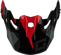 Mx 96 Splinter Visor W/Screws Black/Red