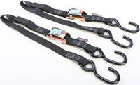 Tie Down Cam S Hook Watercraft 1"X3' Black Pair