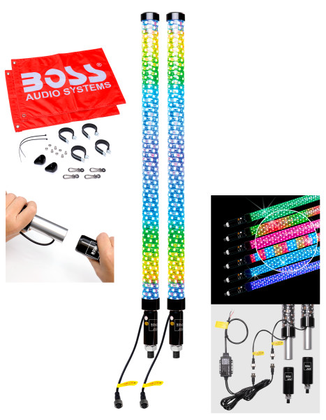 Bluetooth 2" Fat Led Whip 1 Pr Led Fat Whips