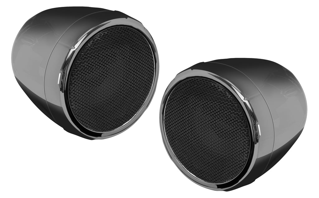 2 Speaker Bt Amplified Kit 3" Speakers Black Chrome