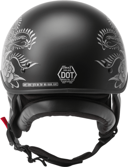 Hh 65 Half Helmet Rose Naked Matte Black/Silver Xs