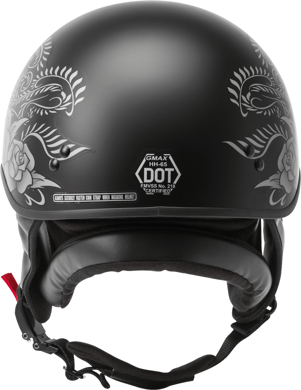 Hh 65 Half Helmet Rose Naked Matte Black/Silver Xl