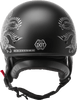 Hh 65 Half Helmet Rose Naked Matte Black/Silver Lg