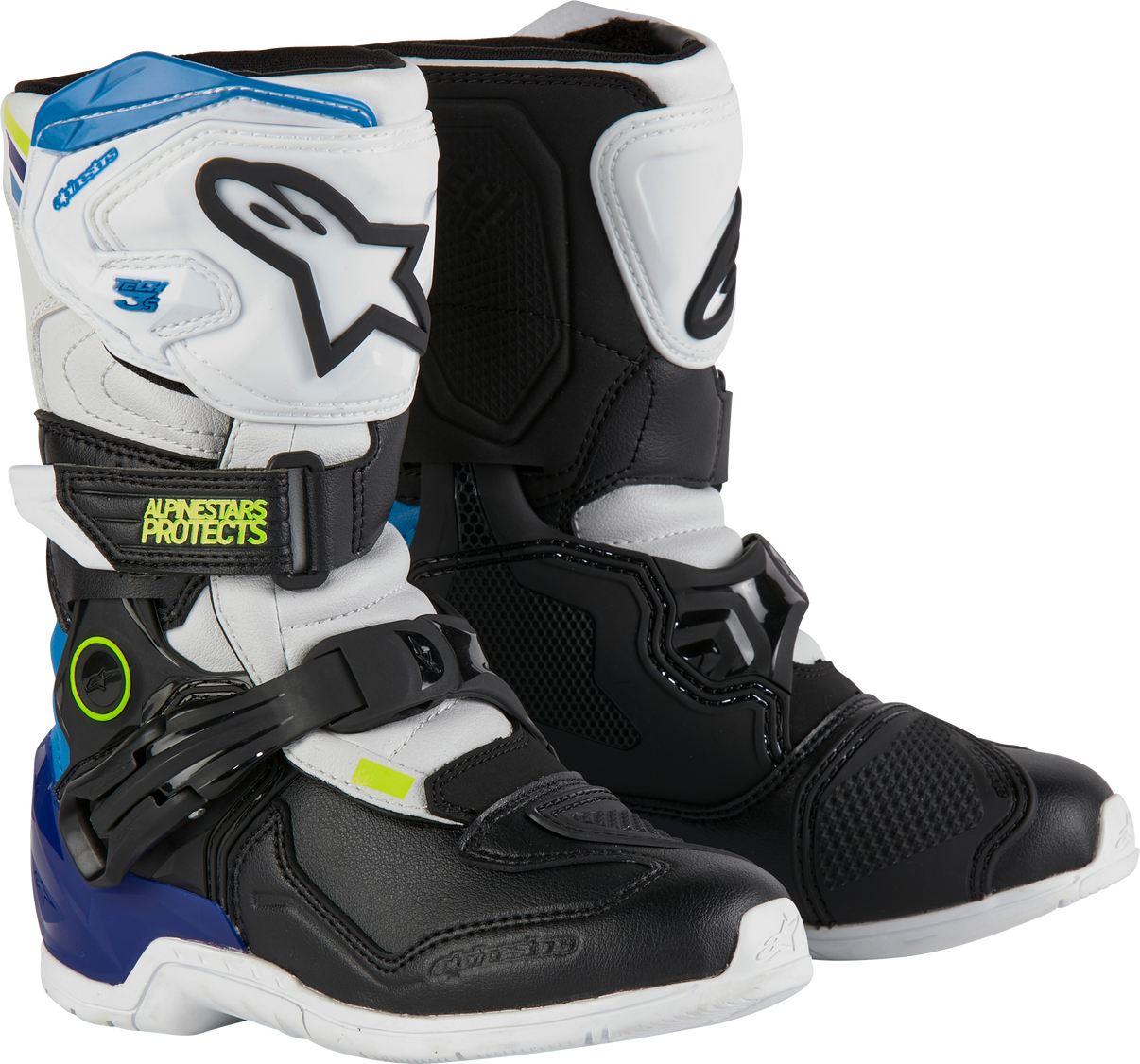 Tech 3s Kids Boots Wht/Blk/Enamel Blue Sz 1