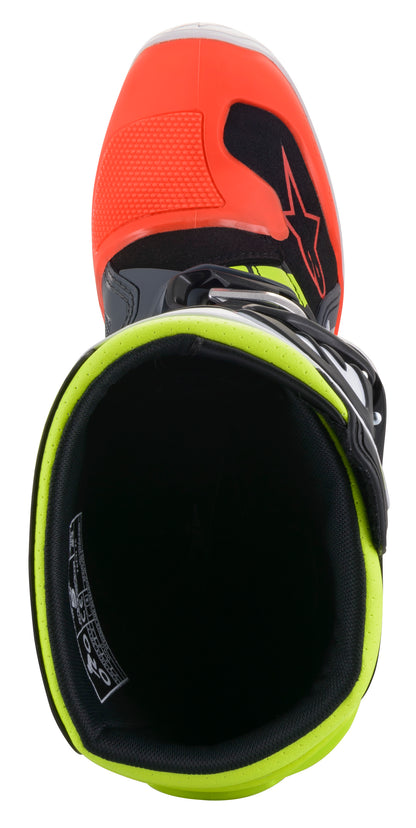 Tech 7s Boots Dark Grey/ Red Fluo/Yellow Fluo Sz 04