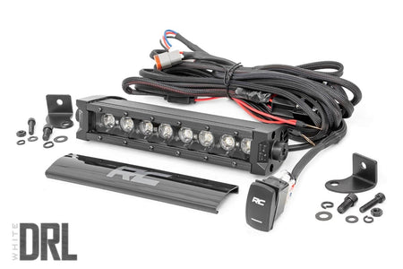 8 Inch Black Series LED Light Bar | Single Row | Cool White DRL | 70718BLDRL