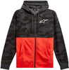 Camo Block Hoodie Char Htr/Wrm Rd Sm