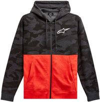 Camo Block Hoodie Char Htr/Wrm Rd Sm