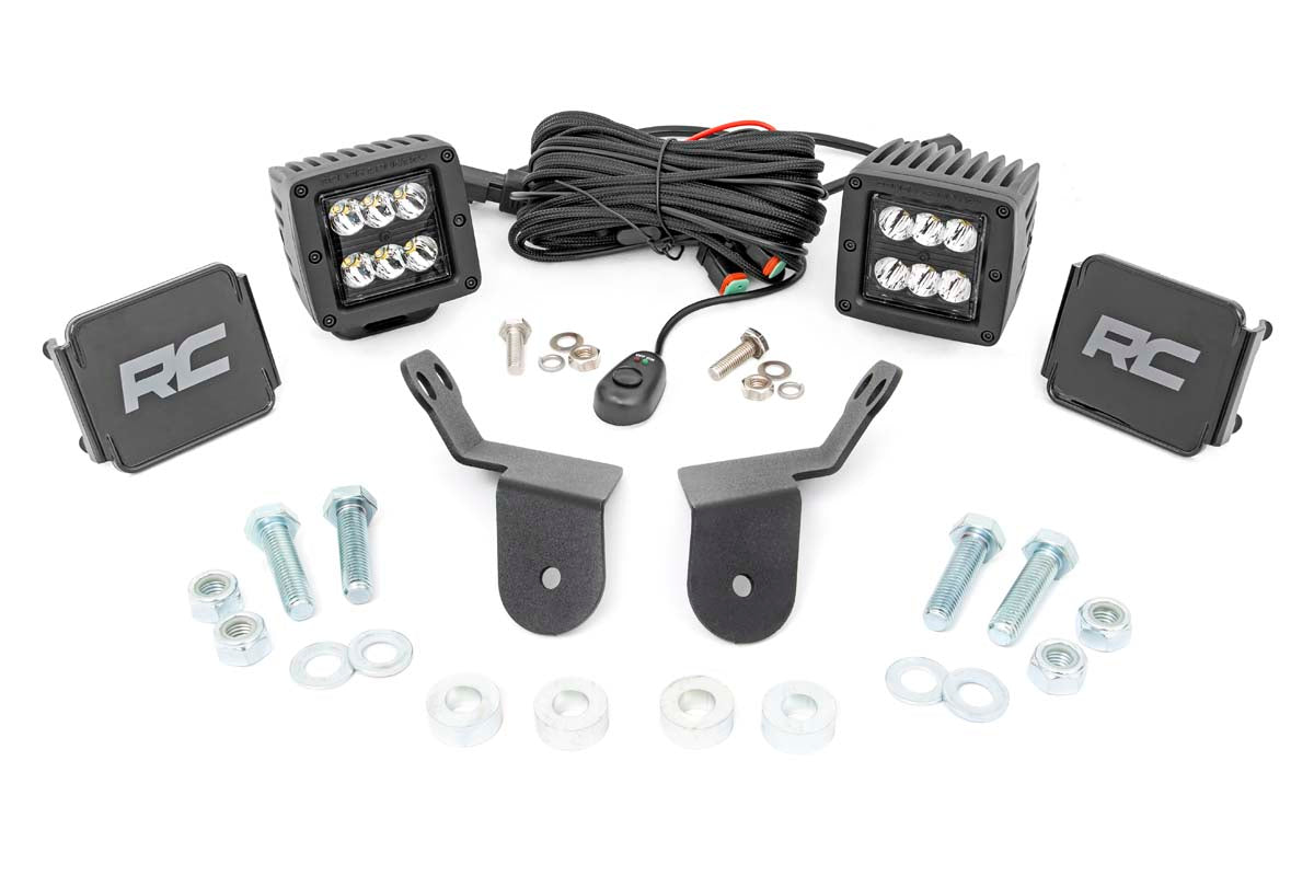 LED Light Kit | Cage Mount | 2" Black Pair | Honda Pioneer 1000  | 92009