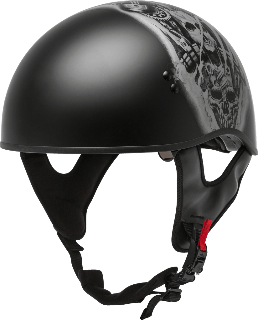 Hh 65 Half Helmet Tormentor Naked Matte Black/Silver Md