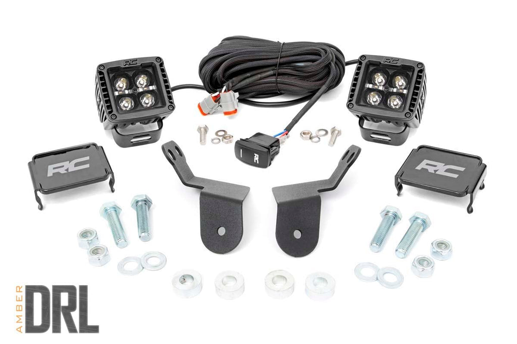 LED Light Kit | Cage Mount | 2" Black Pair | Amber DRL | Honda Pioneer 1000-5  | 92021