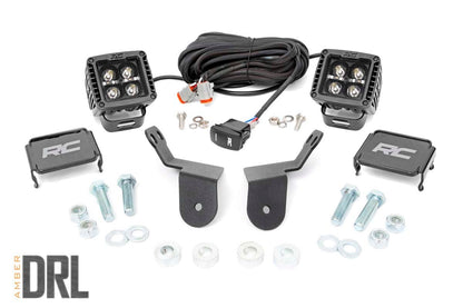 LED Light Kit | Cage Mount | 2" Black Pair | Amber DRL | Honda Pioneer 1000-5  | 92021