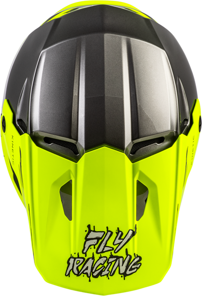 Fly Racing Kinetic Surge Youth Helmet – Grey / Hi-Vis Yellow