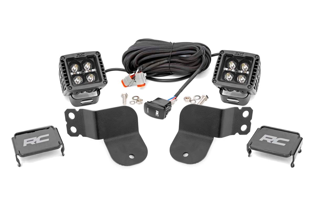 LED Light Kit | Cage Mount | 2" Black Pair | White DRL | Polaris General XP 4 1000  | 93025