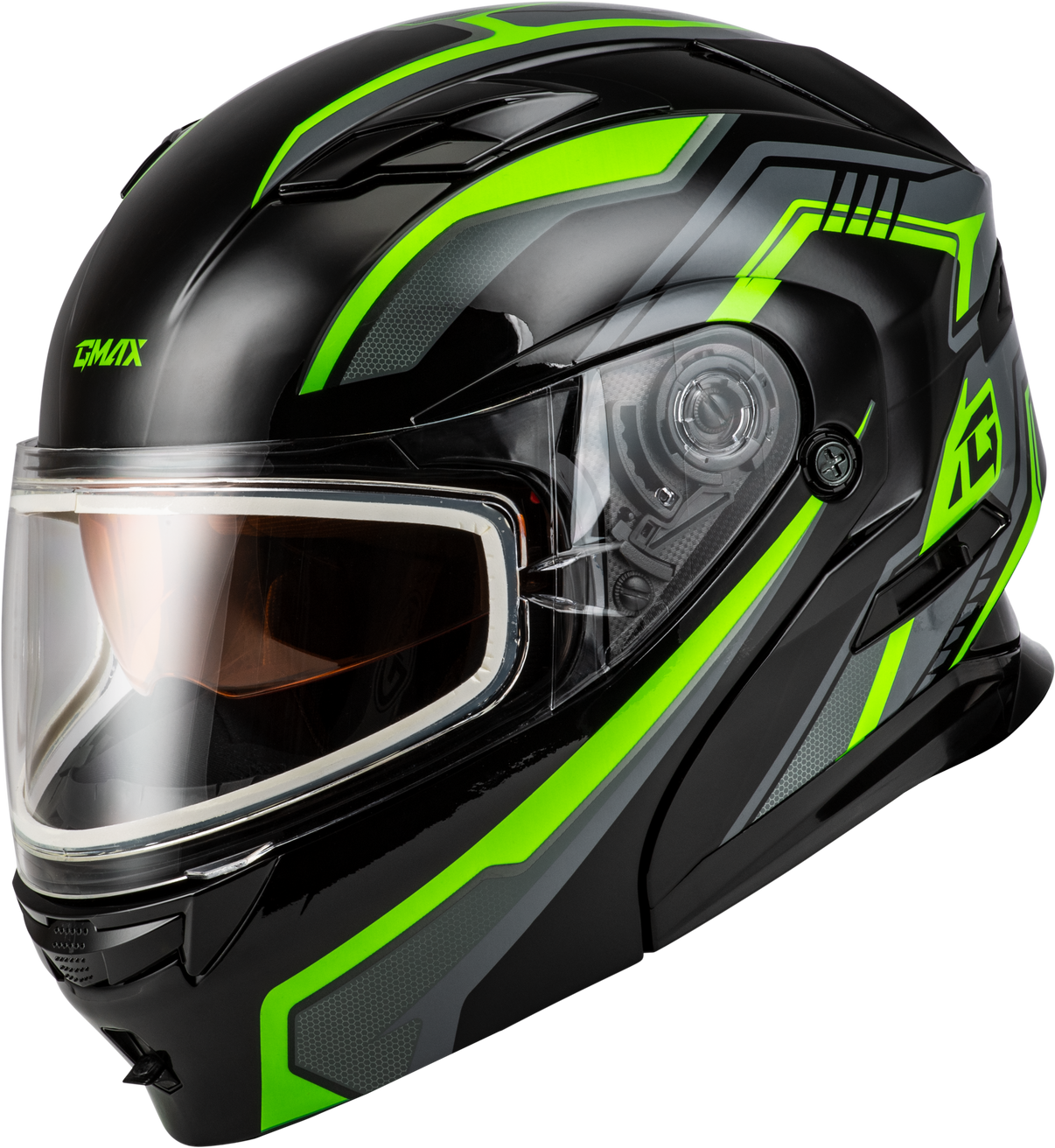 Md 01s Transistor Snow Helmet Black/Grey/Green 2x