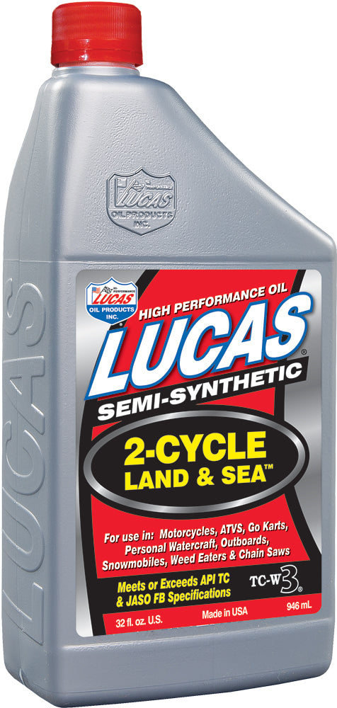 LUCAS Semi Synthetic 2 Cycle Land/Sea Oil Quart - Part Number 10467