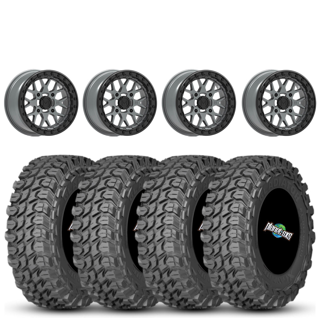 Valor V07 Beadlock 15x7 Satin Graphite 5+2 4/137 on Gladiator X Comp 10 Ply 32x10-15