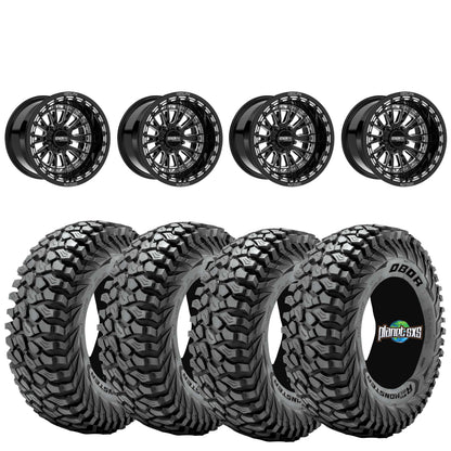Metal FX Slayer beadlocks 15x8 mounted on Journey Rock Poison tires | 4/137 X3 Defender Talon