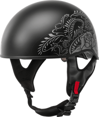 Hh 65 Half Helmet Rose Naked Matte Black/Silver Xs