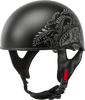 Hh 65 Half Helmet Rose Naked Matte Black/Silver Sm