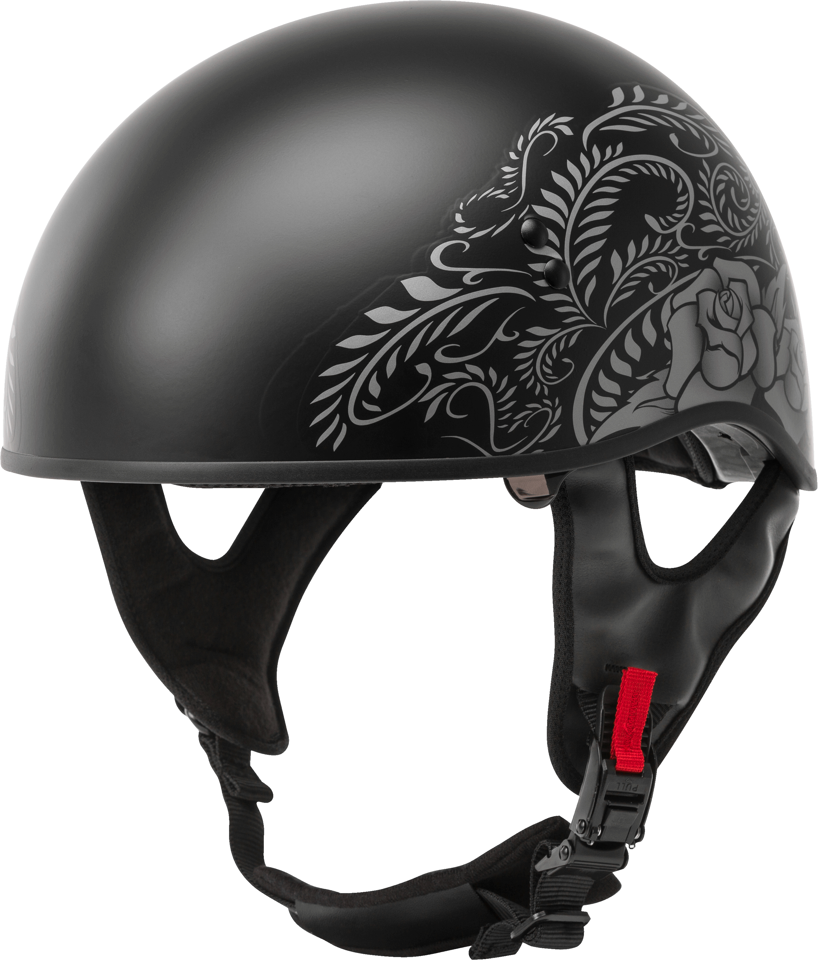 Hh 65 Half Helmet Rose Naked Matte Black/Silver Xl