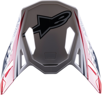 S M10 Carbon Meta2 Visor White/Red/Blue Glossy