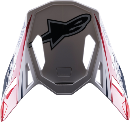 S M10 Carbon Meta2 Visor White/Red/Blue Glossy
