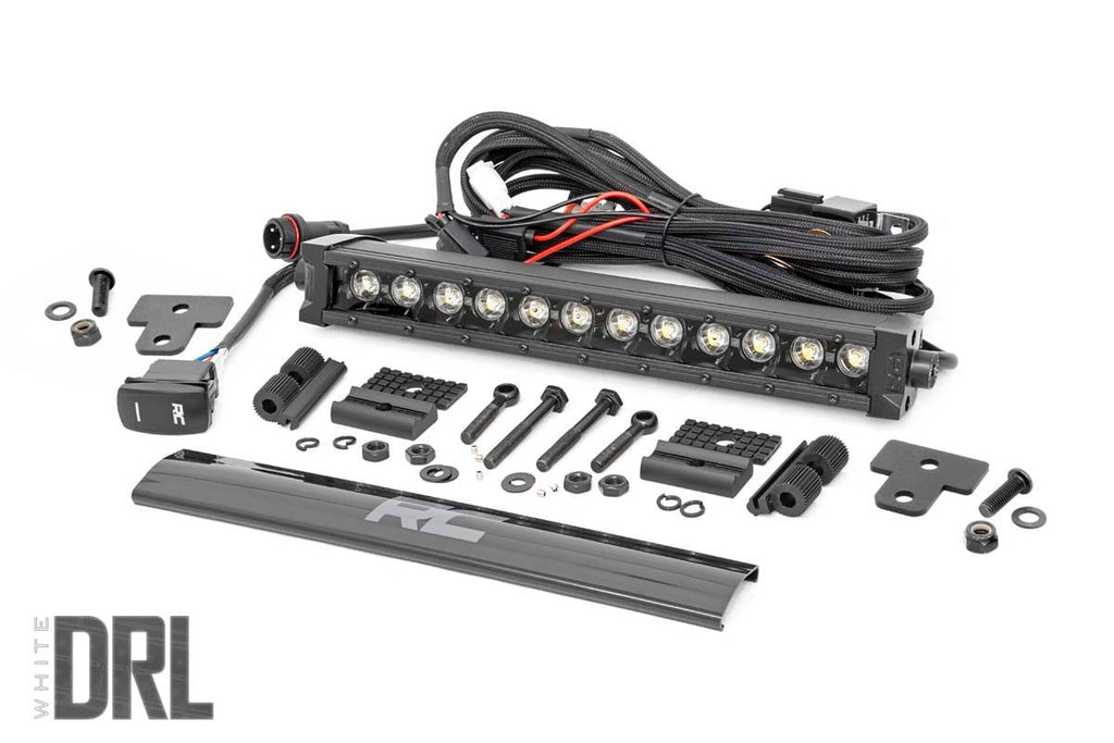 LED Light | Bumper Mount | 12" Black Single Row | White DRL | Can-Am Defender HD 8/HD 9/HD 10 | 97004