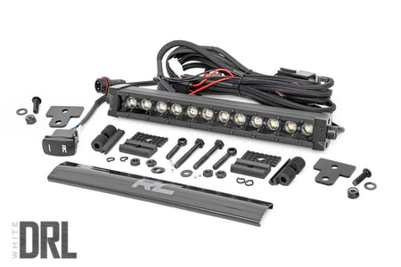 LED Light | Bumper Mount | 12" Black Single Row | White DRL | Can-Am Defender HD 8/HD 9/HD 10 | 97004