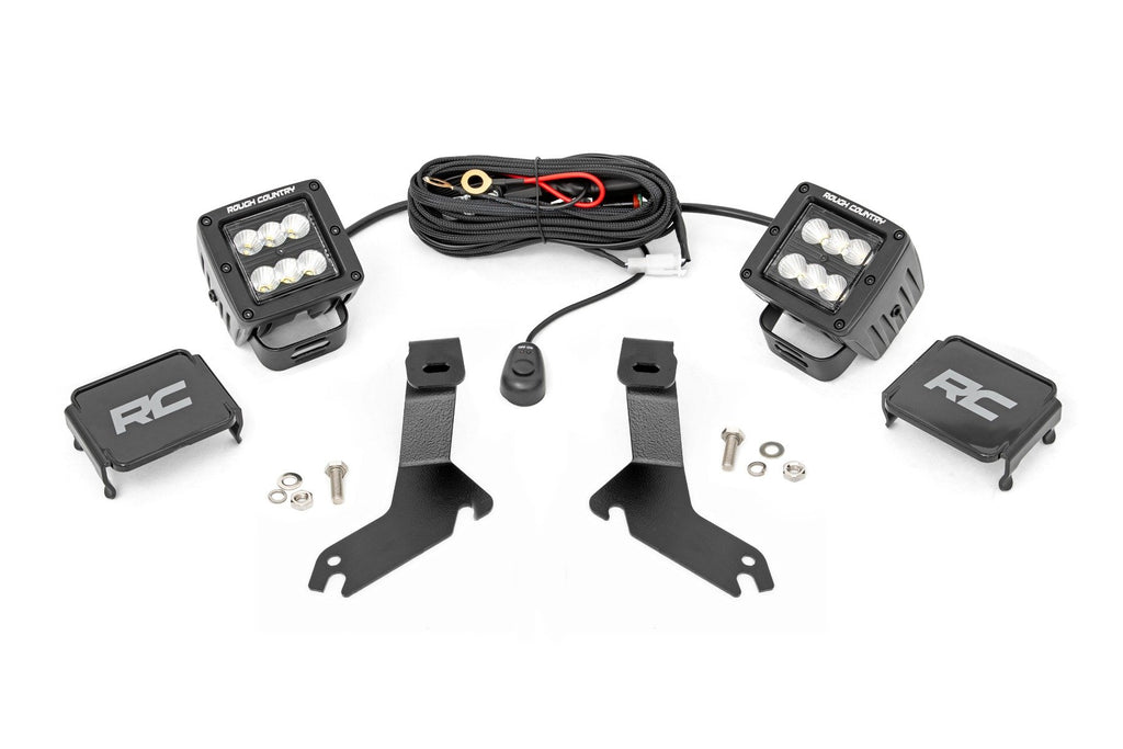 LED Light Kit | Ditch Mount | 2" Black Pair | Flood | Chevy Silverado 1500 (99-06) | 82283