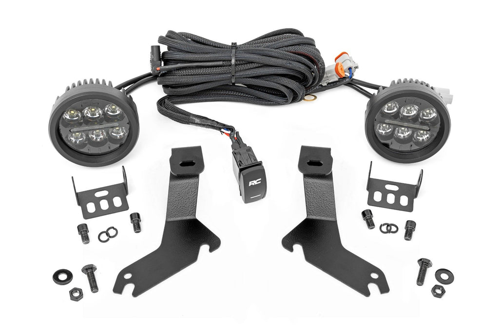 LED Light Kit | Ditch Mount | Black Series Round | 3.5 Inch | Amber DRL | Chevy 1500 (99-06) | 82286