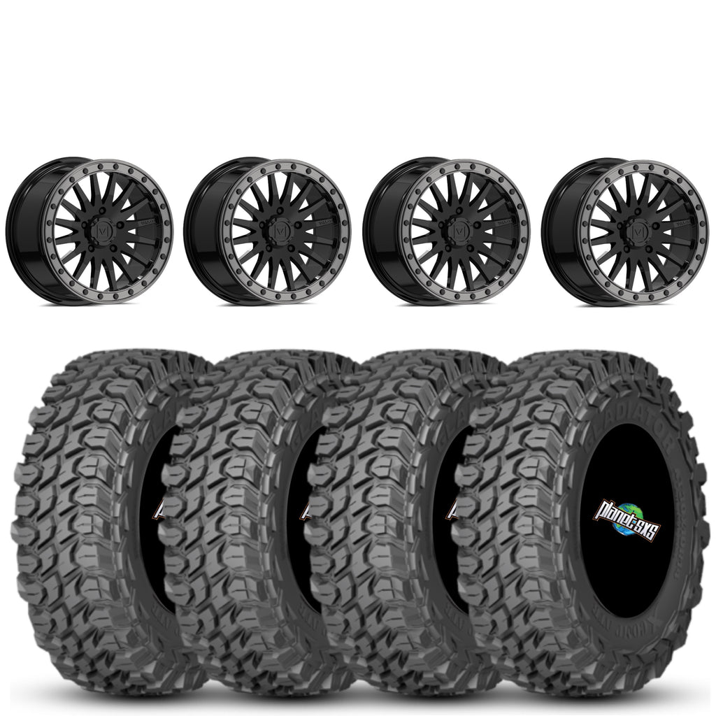 Valor V06 Beadlock 15x8 Gloss Black 6+2 on Gladiator X Comp 10 Ply 32x10-15
