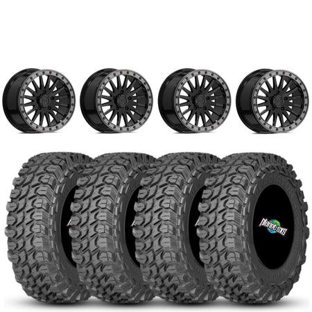 Valor V06 Beadlock 15x8 Gloss Black 6+2 on Gladiator X Comp 10 Ply 32x10-15