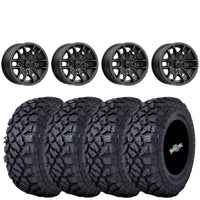 MSA M43 Fang Wheels Mounted on Kenda Klever XT Tires – UTV Kit | PlanetSXS