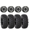 Raceline Ryno Beadlock Wheels + System 3 XTR370 Tires (Mounted Kit) – Gunmetal | Fits UTVs with 4x137 Bolt Pattern